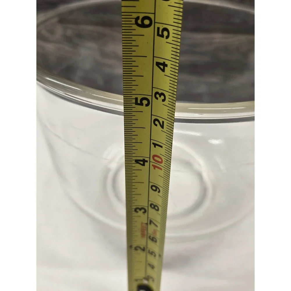 Vtg Clear Glass Mixing Serving Bowl Round Deep Prep Dish 7.25 Inch Diameter